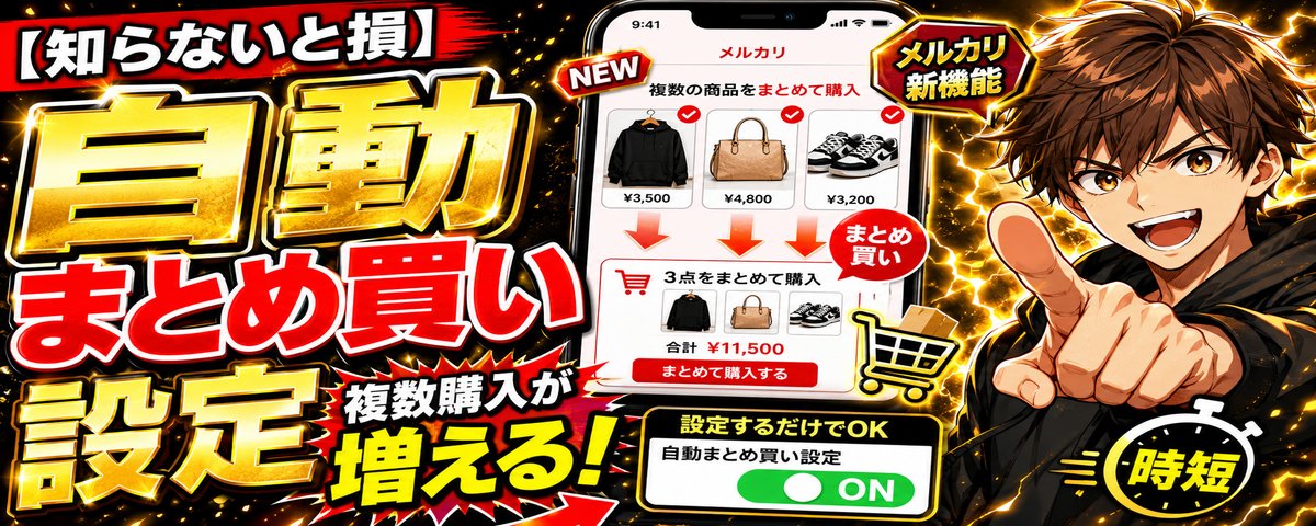 知らないと損】メルカリ新機能「自動まとめ買い設定」で複数購入を