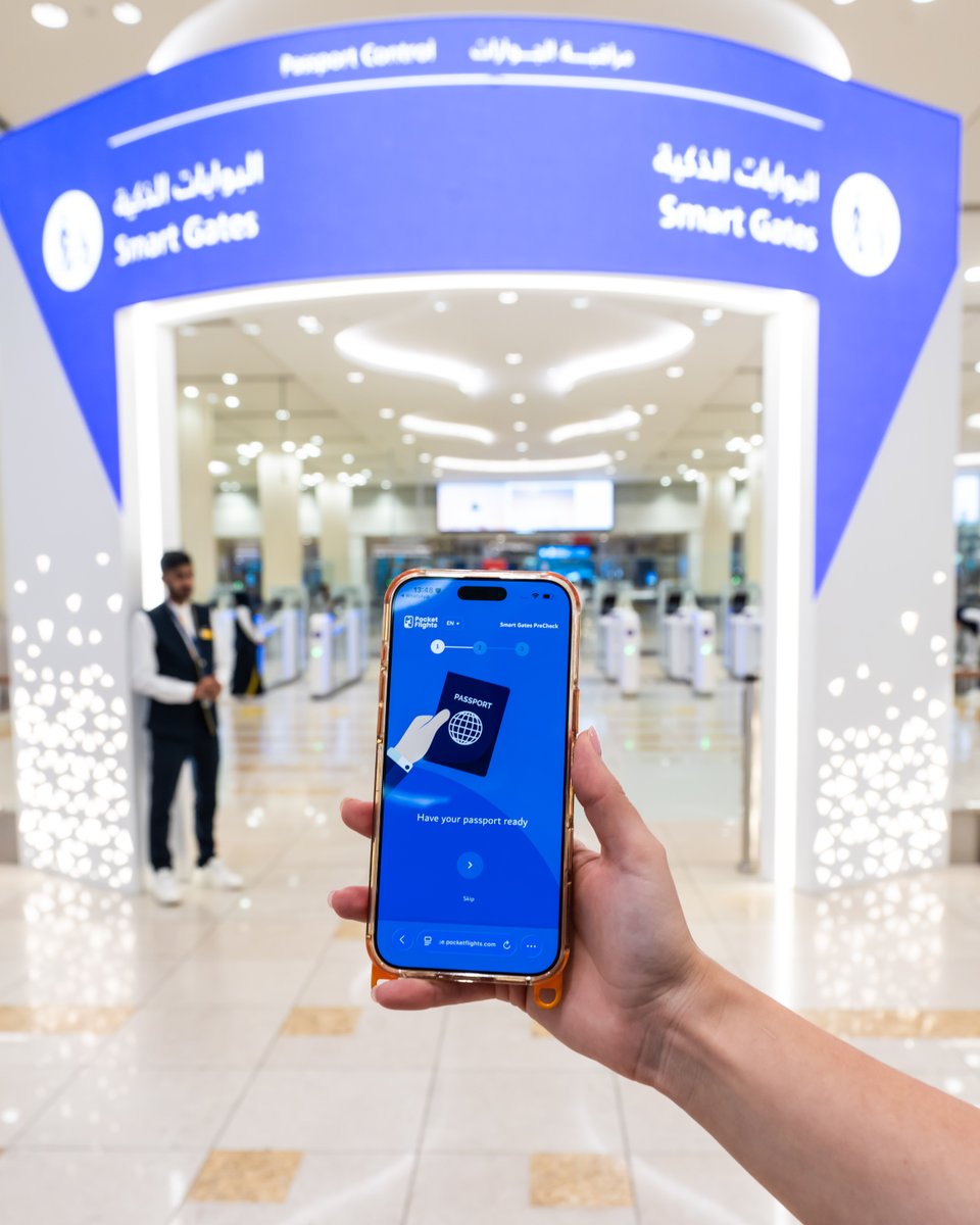 DXB's tweet photo. 💡 Travel pro tip: check before you queue ✈️
When travelling through #DXB, you can now quickly scan your passport to check if you can use the @GDRFADubai Smart Gates, or if you need to head to the Passport Control desks instead.

The Smart Gates PreCheck tool is available to use anywhere, anytime through Pocket Flights, DXB’s real-time flight information tool. If you’re already at the airport, you can also scan the QR code on screens around Passport Control in Departures and Arrivals.

Smart Gates can be used by:
🇦🇪 UAE and GCC nationals
🏠 UAE residents
🛬 Visa-on-arrival and Schengen Union guests
🛂 Pre-issued visa holders
🌍 Returning tourists with biometric passports

Check now: https://t.co/CrXFC1sHlN