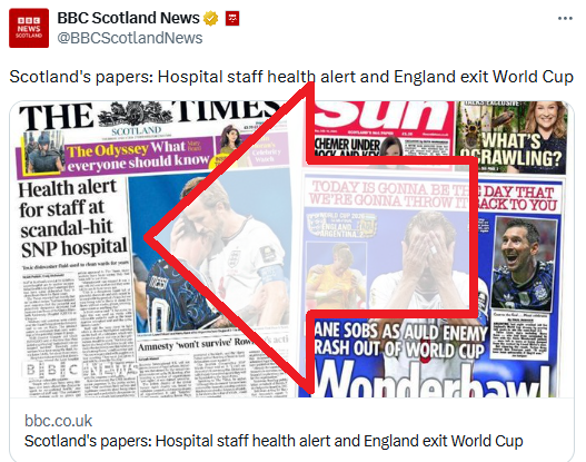 msm_monitor's tweet photo. Given it's chosen to promote the propaganda, can BBC BritNat explain what an SNP hospital is? As far as we are aware there's literally no such thing. https://t.co/oCeuVxRn1c