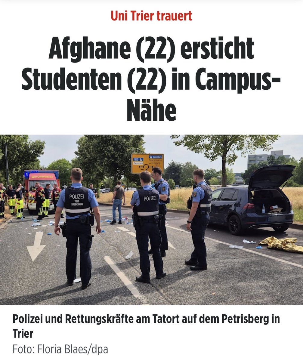 KraZMagazin's tweet photo. Wann wurde eigentlich das letzte Mal ein Student von einem Deutschen auf dem Unigelände ermordet?

Das Level an archaischer Ausländergewalt erreicht mittlerweile täglich neue Höchststände. https://t.co/YMNzcHRR9R
