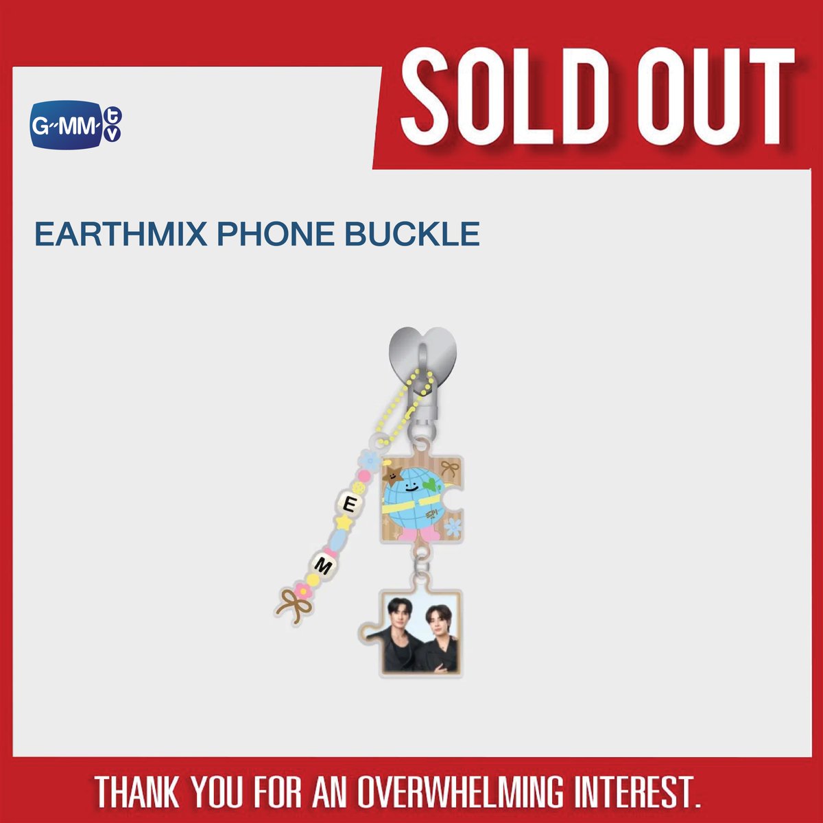 GmmtvShop's tweet photo. SOLD OUT! 🎉

🙏🏻 Thank you for an overwhelming interest in EARTHMIX PHONE BUCKLE.

#EarthMix
#GMMTV https://t.co/SiBNfFADFZ