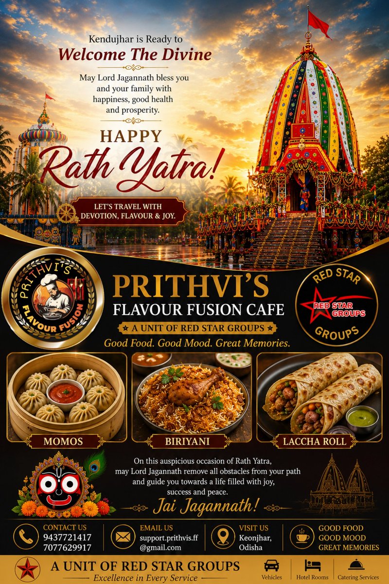 prithvisff's tweet photo. Happy Rath Yatra 2026 to all from Prithvi's Family. 🙏

#rathyatra #rathyatra2026⭕‼️⭕ #ᴛʀᴇɴᴅɪɴɢɴᴏᴡ #viralreeĺs #trendingreel https://t.co/aboOVtKOaF