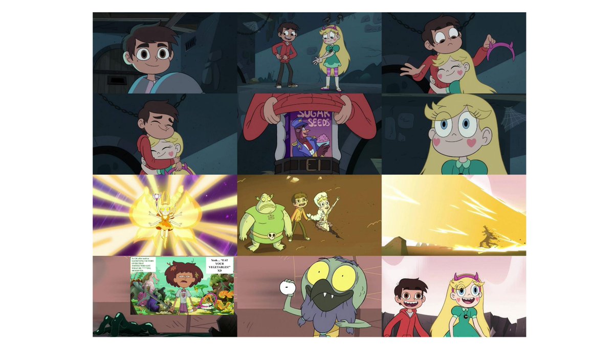Jr_GKev_THLs_HQ's tweet photo. 9 years ago, "The Battle For Mewni" debuted on #DisneyXD.
Drama, flashbacks, "puzzles," #Starco HUG REUNION.β€οΈ
Toffee the #GOAT #SVTFOE villain... but HE GOT WHAT HE DESERVED.
Me: "EAT YOUR VEGETABLES!"π
That's NOT stopping my journey.
Protest? DON'T!π€¨
#StarButterfly #MarcoDiaz https://t.co/uFPgoqJJ9n