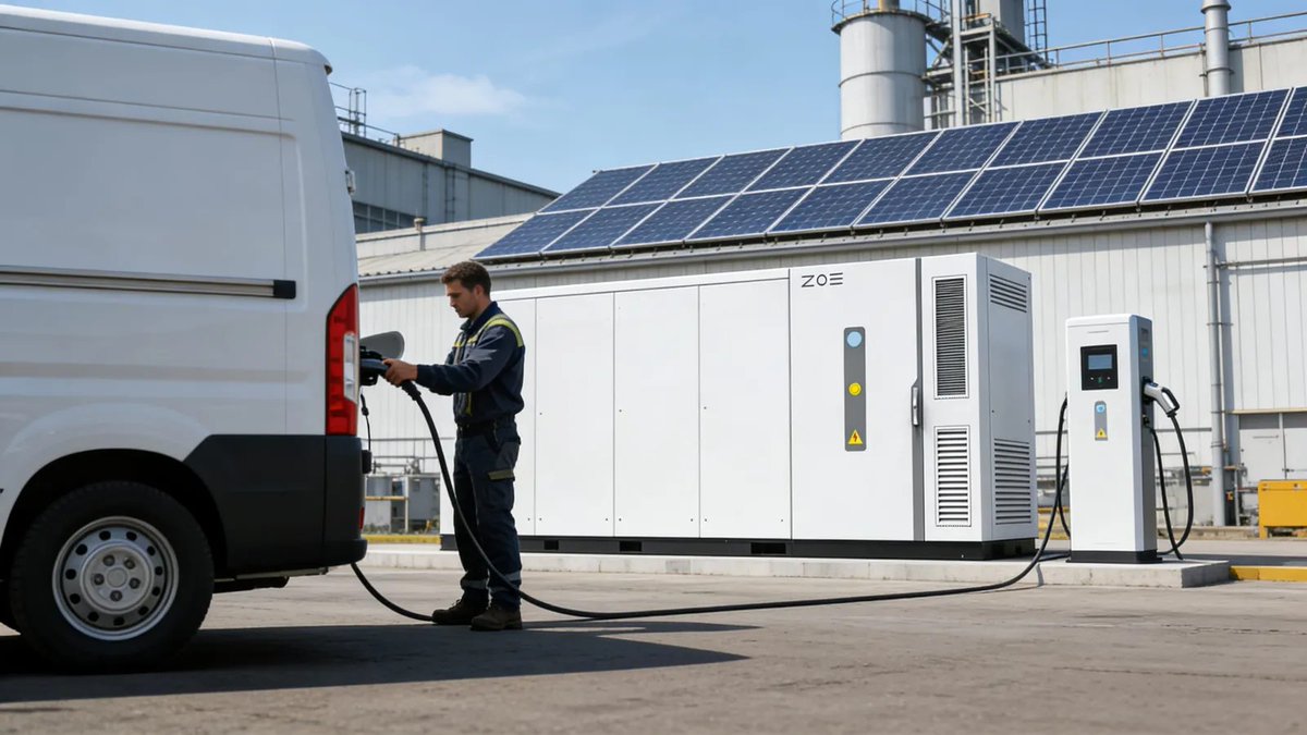 VendelWill88635's tweet photo. 🚛 Elektrische wagens laden uit eigen batterij, niet uit dure netstroom https://t.co/LWEgtzD7NT #zoe #zoebess #mkb #boeren #batterij #agrarisch #tuinders https://t.co/mH1MXHqrBR