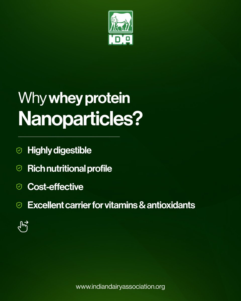 IndianDairyAsso's tweet photo. Whey protein is going beyond fitness โ scientists are turning it into nanoparticles that deliver nutrients, vitamins & antioxidants right where the body needs them. ๐ฅ๐ฌ
The future of food is here. ๐
https://t.co/a9AdPBJoS2
#IndianDairyAssociation #WheyProtein #FutureOfFood https://t.co/1Ql1q00vVO