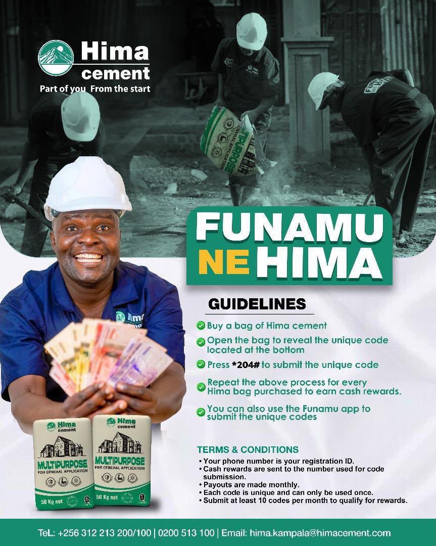 Rachealkyy's tweet photo. Why settle for quality alone when you can earn too? Choose Hima Multipurpose Cement for durable construction, then dial *204# and submit the code from every bag to qualify for cash rewards sent directly to your Mobile Money. #HimaCement #HimaMultipurpose #FunamuNeHima https://t.co/9aKpag1z0n