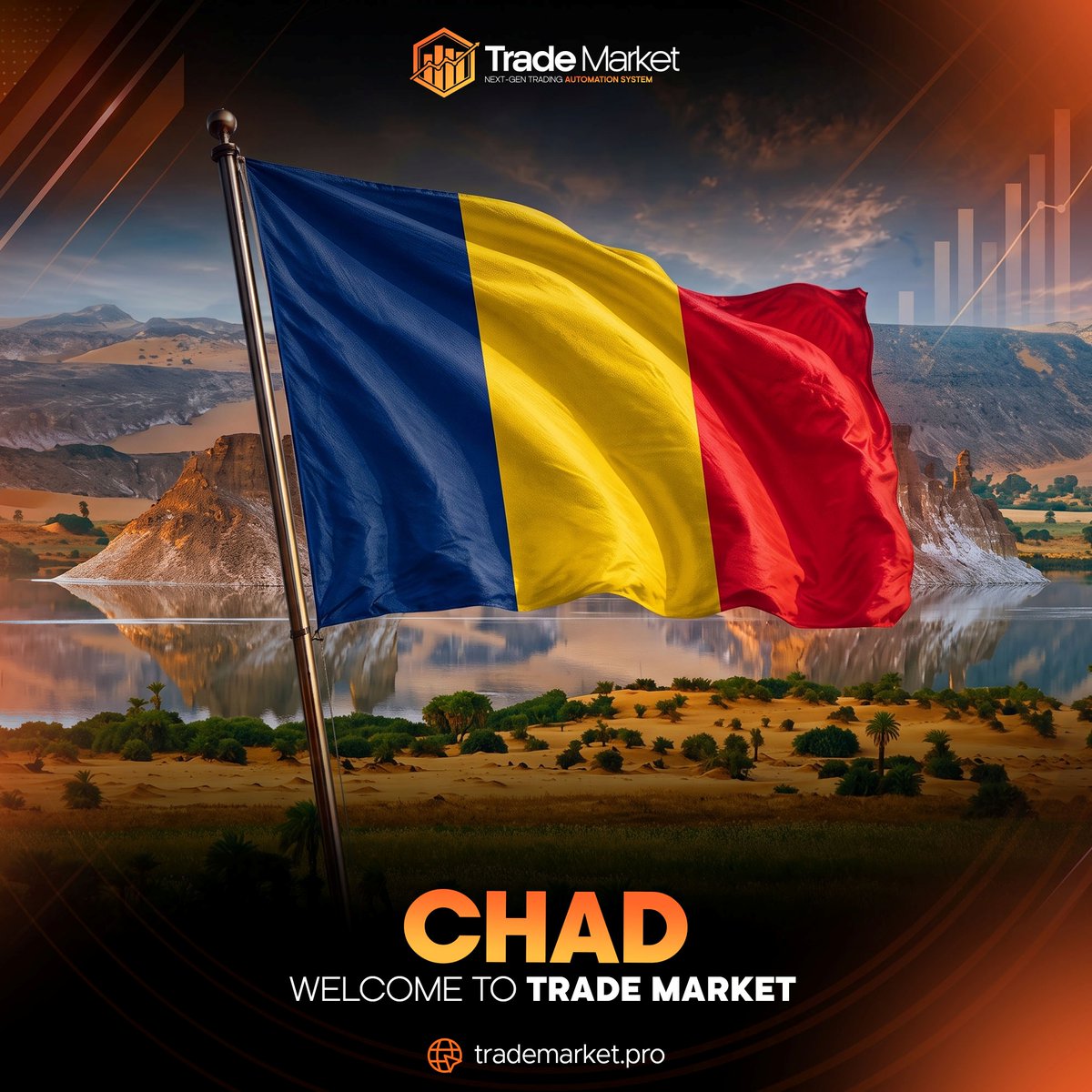 TradeMarket_Pro's tweet photo. 🇹🇩 Welcome, Chad!
Trade Market is proud to welcome Chad to our expanding global community.
Welcome to Trade Market—where growth begins with knowledge and opportunity.
🌍 Start your journey today:
https://t.co/PxAMr8lHX7
#TradeMarket #Chad #GlobalExpansion #TradingCommunity https://t.co/I9bXCgPsuf