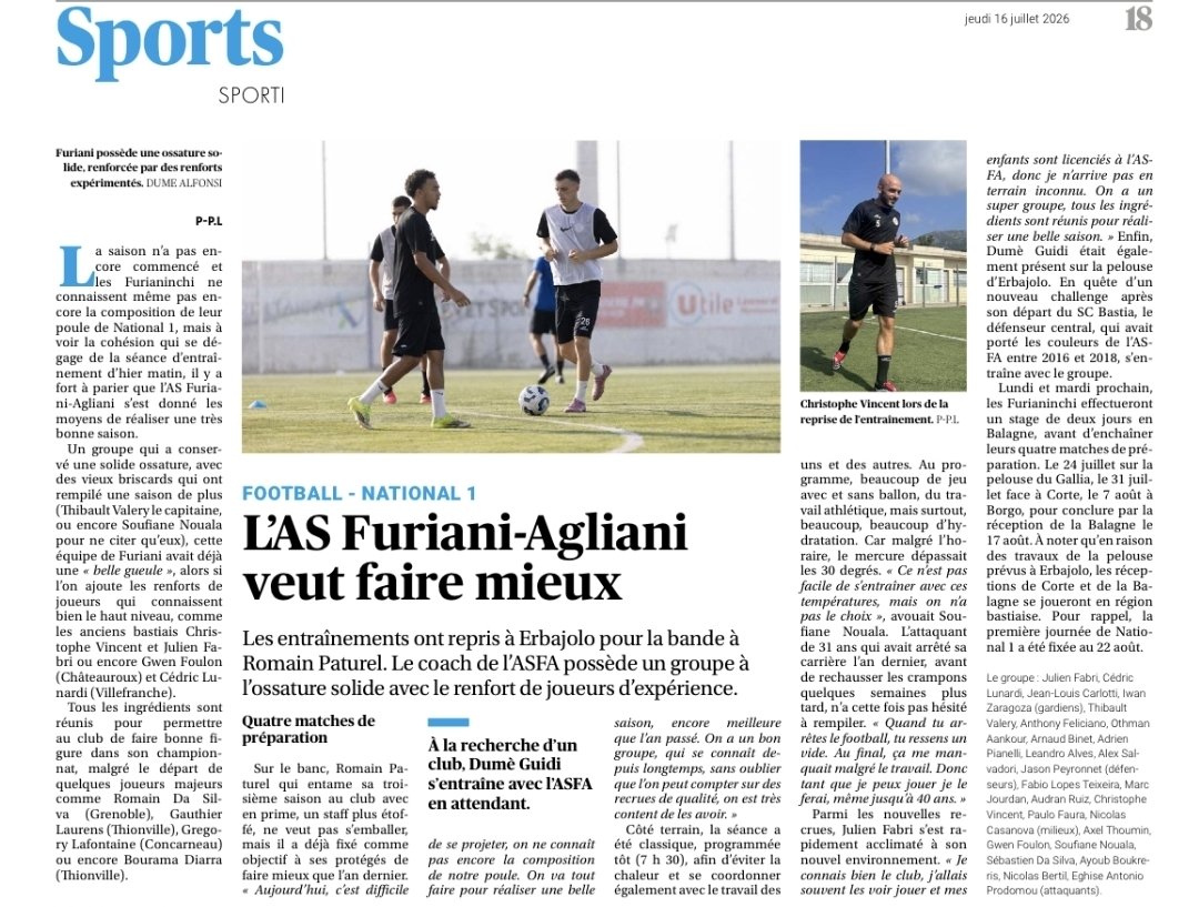 Asfagliani's tweet photo. 🗞 | Presse du jour 

Merci @Corse_Matin pour l'article. 

#InsemeSiPò https://t.co/4rbC6nAkXa