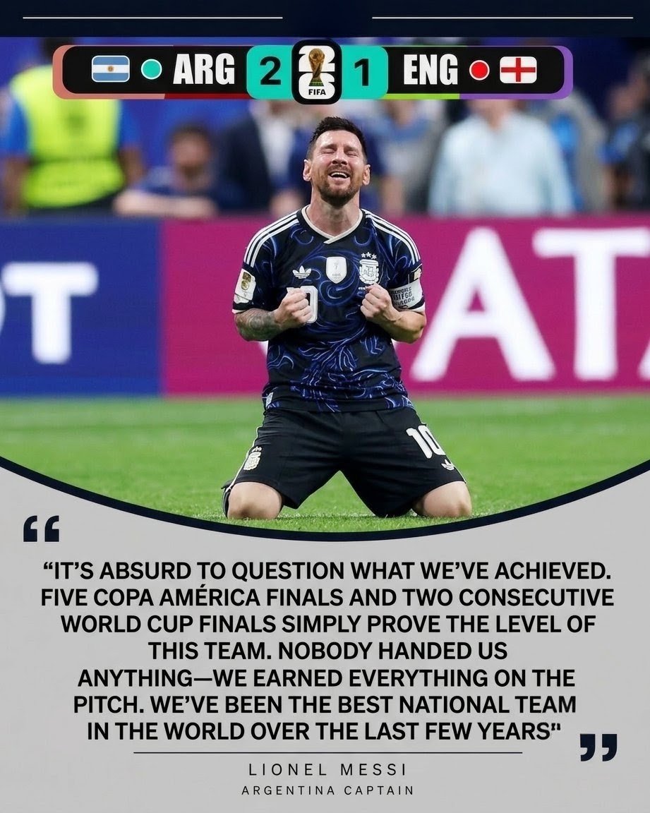 footyroom's tweet photo. 👊🐐 Messi responded to critics after reaching the World Cup final, addressing claims that FIFA has been helping Argentina: https://t.co/E2b56g9RkD