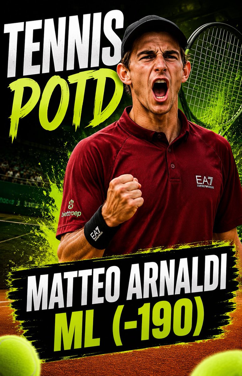 BFDPicks's tweet photo. ATP Umag POTD🎾

-Matteo Arnaldi ML⭐️ (-190)

-Arnaldi comes back to clay after a great season earlier this year. He made a Cinderella run at Rolland Garros and gets back on clay vs Dzumhur who’s still negative this season record wise! 

 Link to FREE Discord: https://t.co/VpMvs501fU

#GamblingX #SportsBetting #SportsPicks
#Tennis #Xbet #Parlay #FreePicks #tennisx #atp #wta #casino #gambling #betting #tennispicks
