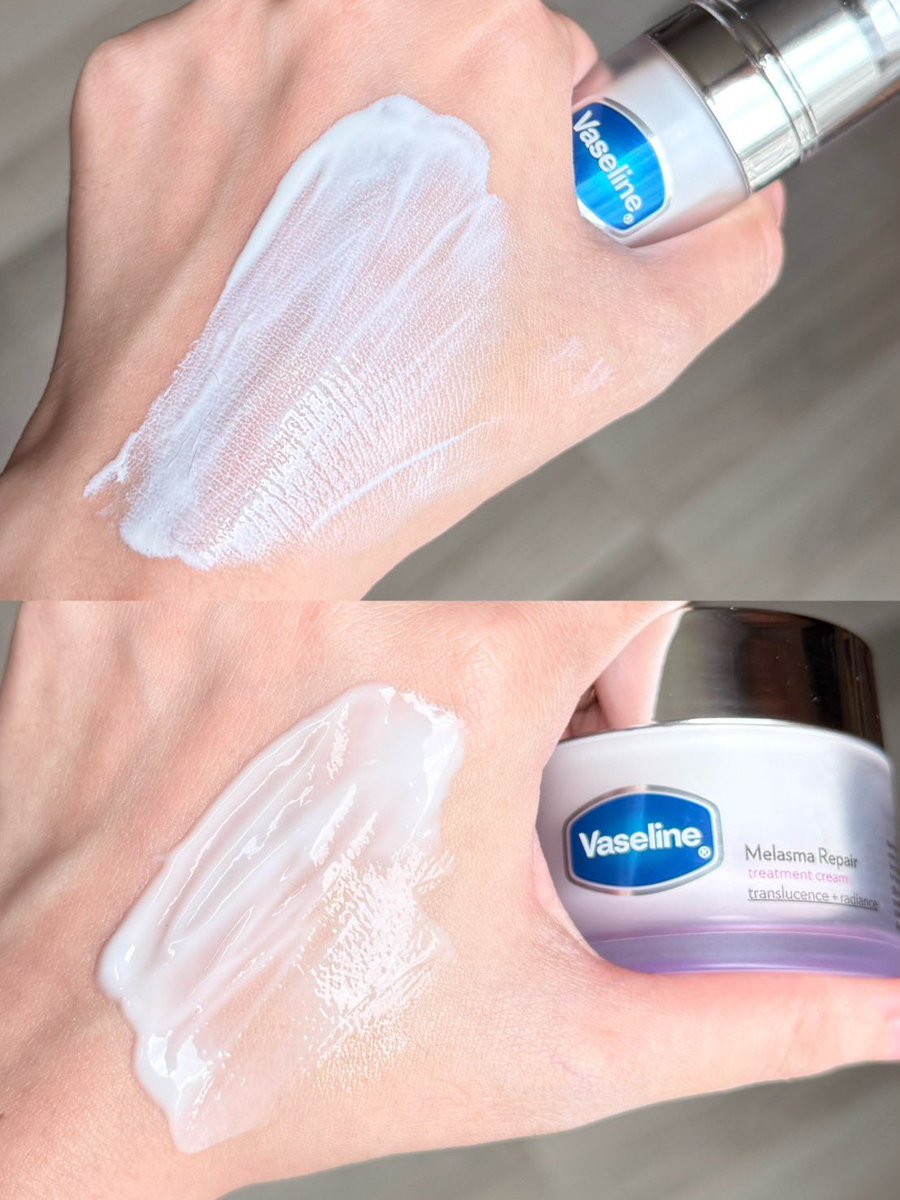 dadarssm's tweet photo. ใช้คู่กันแล้วชอบมาก 🫶🏻 วาสลีนเค้าออกสกินแคร์มาใหม่
☀️ Melasma Repair Serum SPF50+ PA++++ = เซรั่ม + กันแดด เนื้อบางเบา ช่วยปกป้องผิวและดูแลจุดด่างดำไปพร้อมกัน
🌙 Melasma Repair Cream = ฟื้นบำรุงผิวตอนกลางคืน ช่วยให้ผิวดูเรียบเนียนและสีผิวสม่ำเสมอ
หลังใช้ต่อเนื่องรู้สึกว่าผิวดูใสขึ้น รอยสิวดูเฟดลงแบบค่อยเป็นค่อยไป
ทั้งสองตัวนี้มี Glycoxome ที่เป็นนวัตกรรมสลายฝ้าแดดใหม่ ทำงาน 4 กลไก
สลายเม็ดสีคล้ำ เพิ่มการผลิตเม็ดสีอ่อน ขัดขวางการขนส่งเม็ดสีผิวสู่ผิวชั้นนอก และ ป้องกันการเกิดเม็ดสีใหม่ 
#ไกลโคโซมนวัตกรรมสลายฝ้าใหม่ล่าสุด #VaselineGlycoxome #VaselineThailand