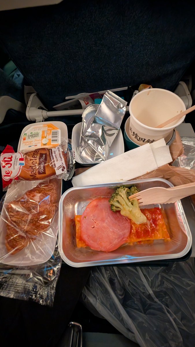 Aout0ne's tweet photo. 中国へ
機内でピザとクロワッサンが出てきたｗ 本場の中華料理ですねwww https://t.co/TXuIxRu36t