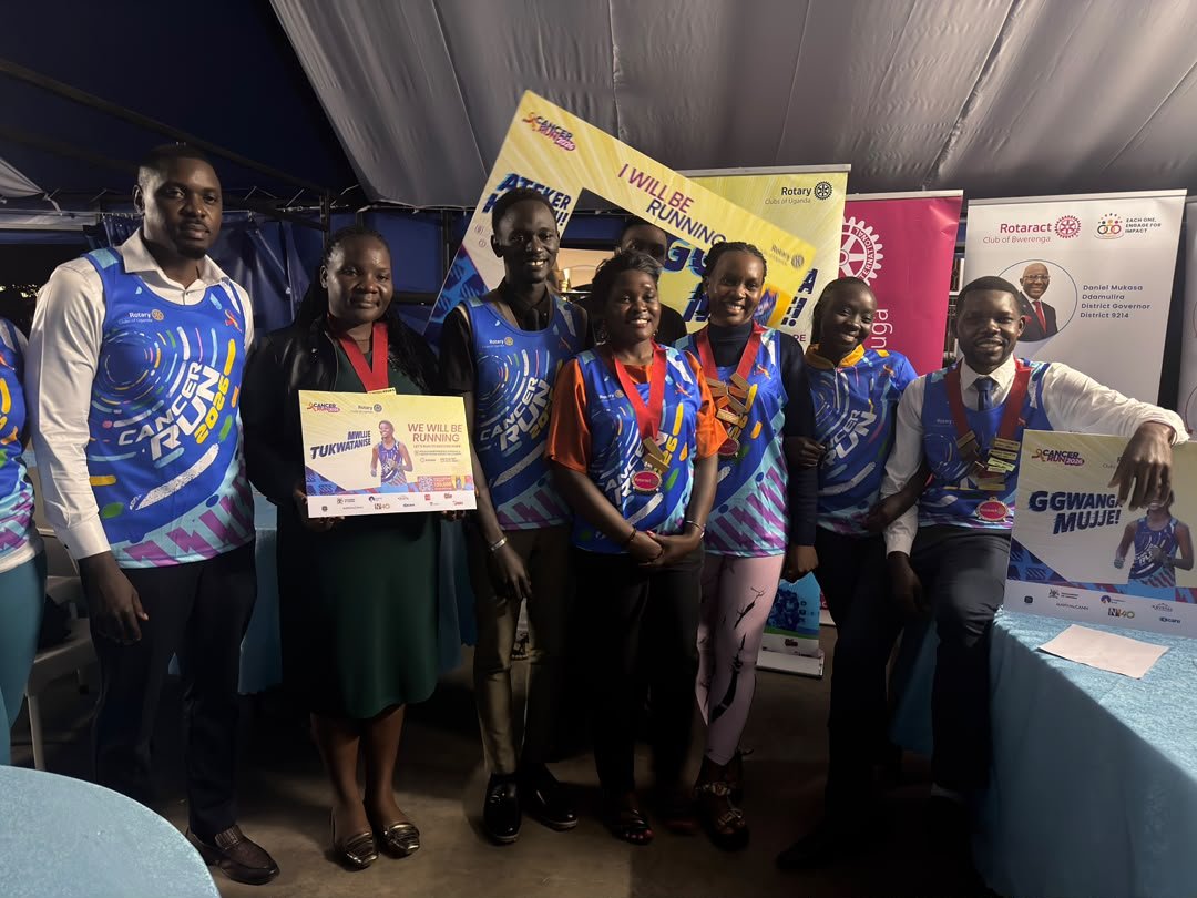 RAC_Bwebajja's tweet photo. The Rotaract Club of Bwebajja proudly joined fellow Rotary and Rotaract Clubs along Entebbe Road for the Cancer Run 2026 Activation!
Together, we're raising awareness and mobilizing support ahead of the Cancer Run on 30th August.

 Get your kit 🎽for UGX 30,000

#CancerRun2026 https://t.co/l0mF9fmb4h