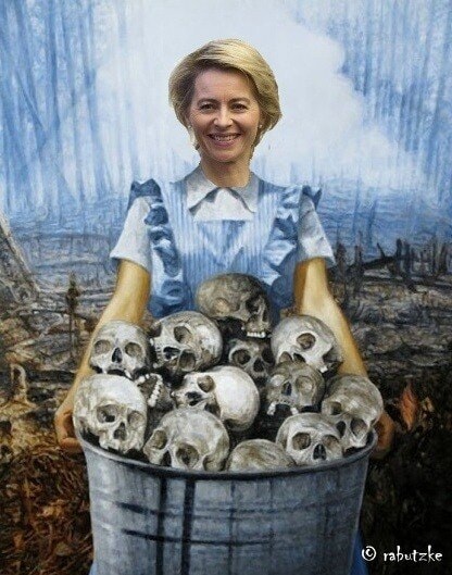 Parkwaecht92633's tweet photo. @Panchenko_X Ukrainians are no longer willing to die for the murderous agenda of the West? Why that? Ursula von der Borderleyen is giving you infinite money for dying! https://t.co/ukTxk1CrnM