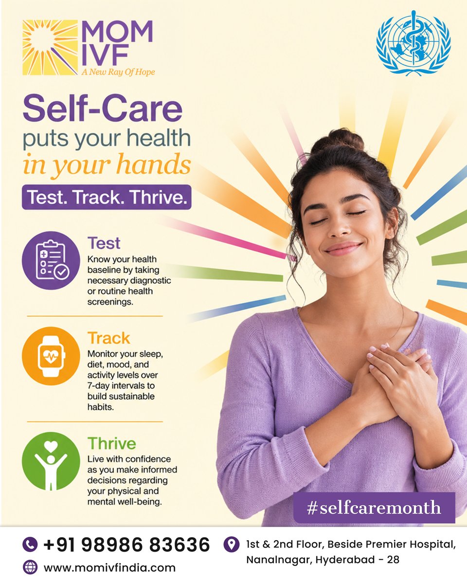 Momivfcenter's tweet photo. Self-care is one of the most important investments you can make in your future—especially when it comes to fertility.

#MOMIVF #SelfCareMonth #TestTrackThrive #FertilityAwareness #FertilityHealth #WomenHealth #ReproductiveHealth #IVFJourney #FertilityCare #HealthyLifestyle https://t.co/x3q4RXso98