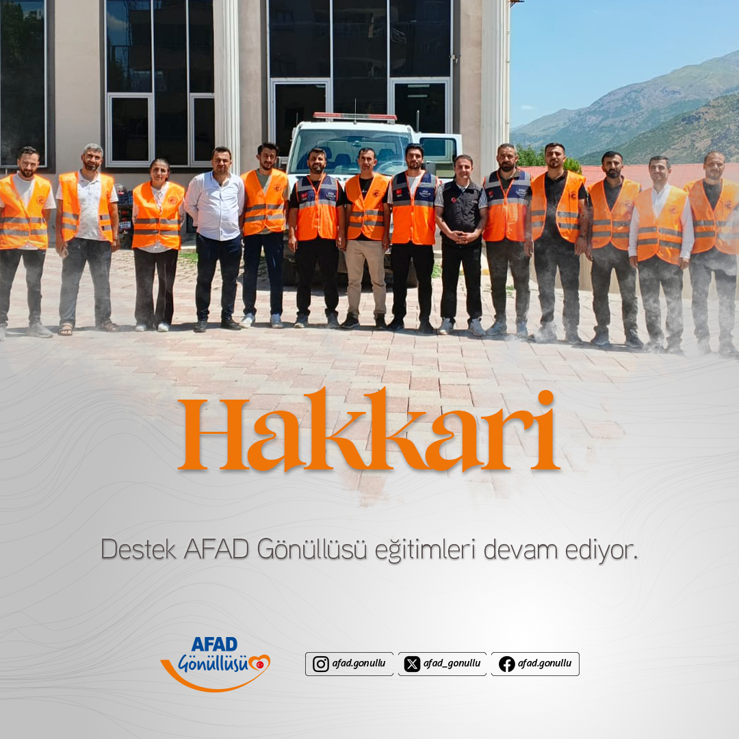 AFAD_gonullu's tweet photo. 📍Hakkâri

Destek AFAD Gönüllüsü eğitimleri devam ediyor.

#afad #afadgönüllü #afadhakkkari https://t.co/7gKUNXaeHZ