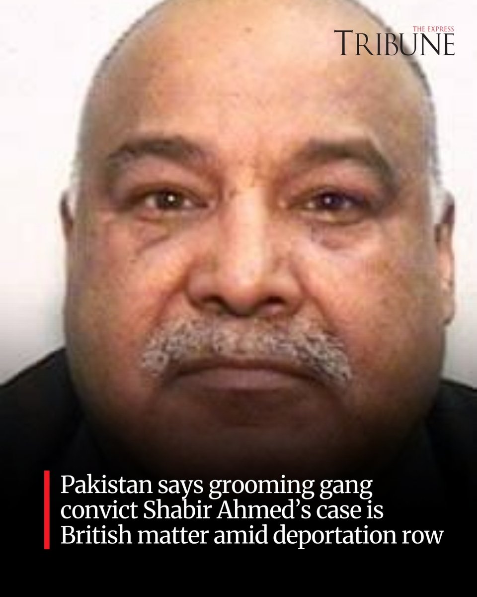 etribune's tweet photo. Shabir Ahmed served 14 years for multiple rape and sexual offences against young girls in Rochdale, Greater Manchester.

Ahmed has been stripped of his British citizenship, leaving him with only Pakistani nationality.

There had been calls to deport the 73-year-old but documents published online, apparently sent from the Probation Service to one of his victims, state he cannot be deported back to Pakistan due to a 55-year-old law that bars his removal.