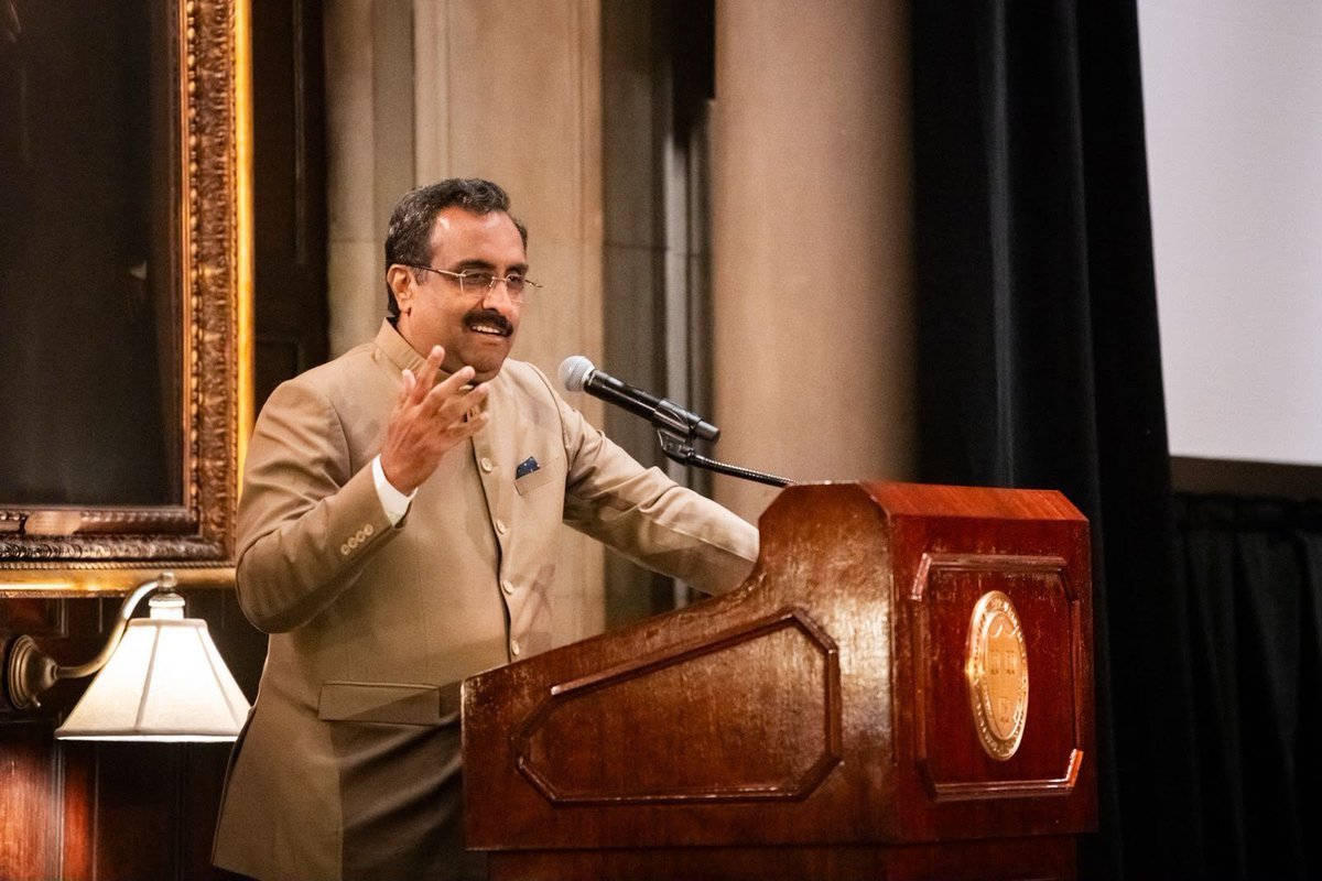 JindalLaw's tweet photo. We were privileged to host Dr. Ram Madhav at O.P. Jindal Global University (JGU)’s New York Colloquium on “The Making of Modern India: Empire, Memory and the Future” in New York, USA, where he delivered the keynote address. https://t.co/ejDMtEkSx6