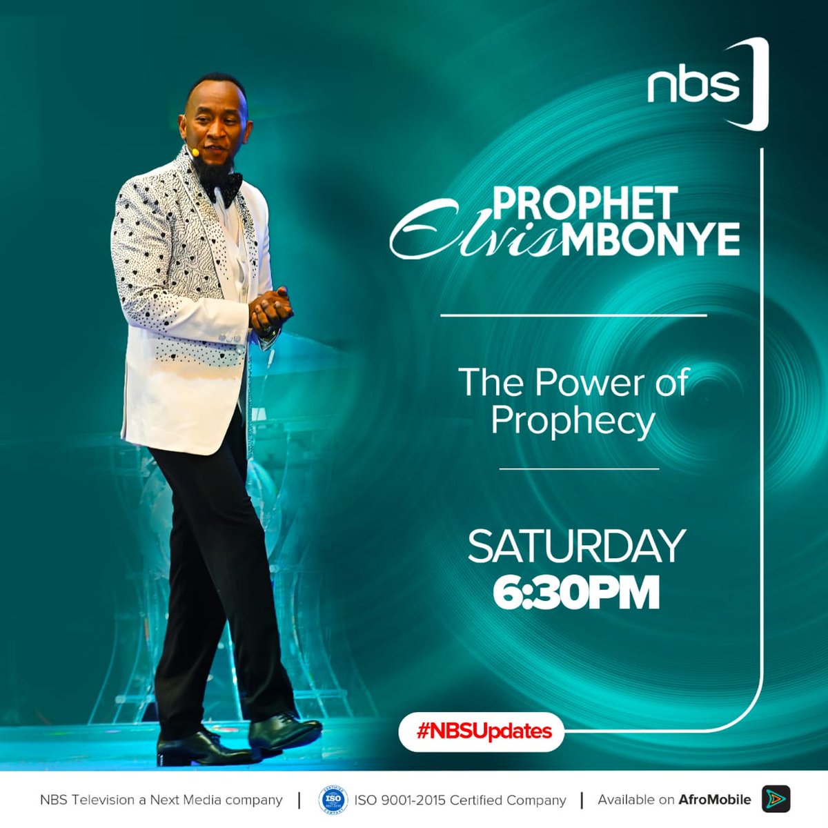 nbstv's tweet photo. This Saturday at 6:30 PM, make time for a life-changing encounter with @Prophet_elvis.

Receive prophetic insight, divine direction, and a message of hope designed to strengthen your faith and prepare you for what's ahead.

#ProphetElvisMbonye #NBSUpdates https://t.co/buYZ1OPtMl