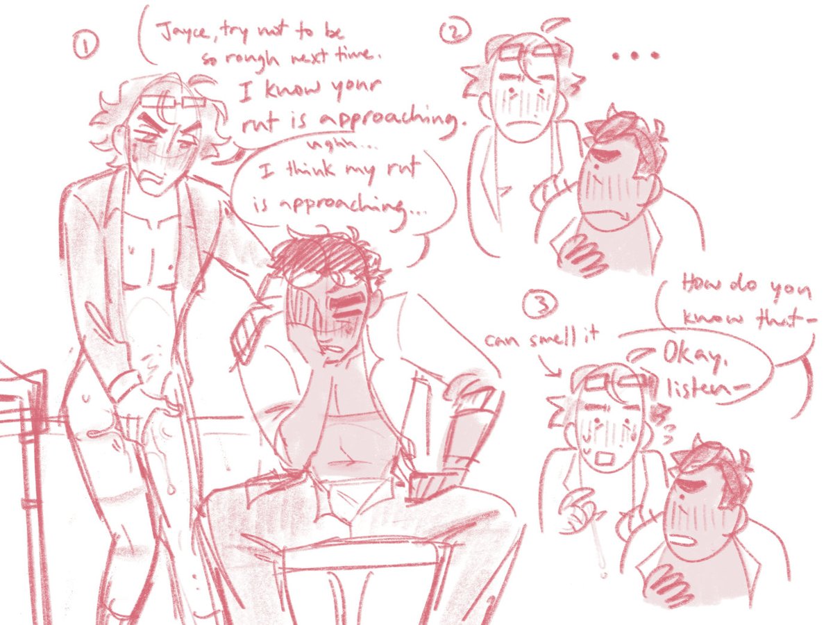 sweaty_eggs's tweet photo. imagine accidentally rut tracking your course partner (ily alpha that is oblivious to how strong his scent is trope) 

#jayvik #jayviknsfw #omegaverse https://t.co/sG4kV6ZiK7