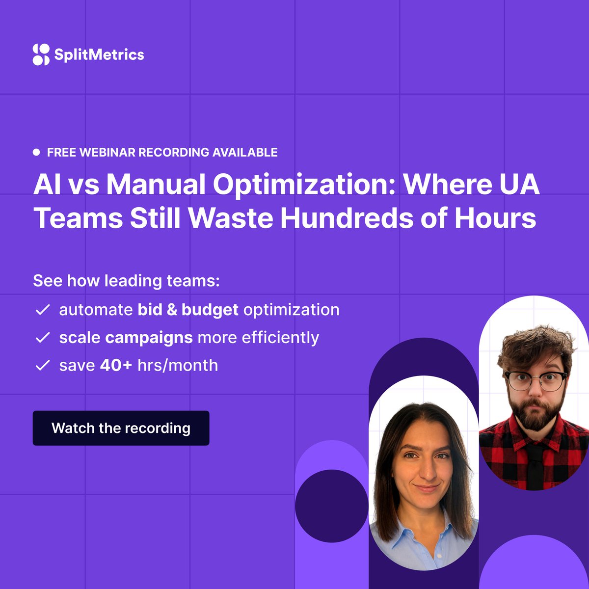 SplitMetrics's tweet photo. When you manage thousands of keywords, optimization becomes a queue.
That's exactly what we covered in our latest webinar:

AI vs Manual Optimization: Where UA Teams Still Waste Hundreds of Hours

🎥 Watch the recording for free → https://t.co/NirGZmNyGs https://t.co/MxOlLg3o8A