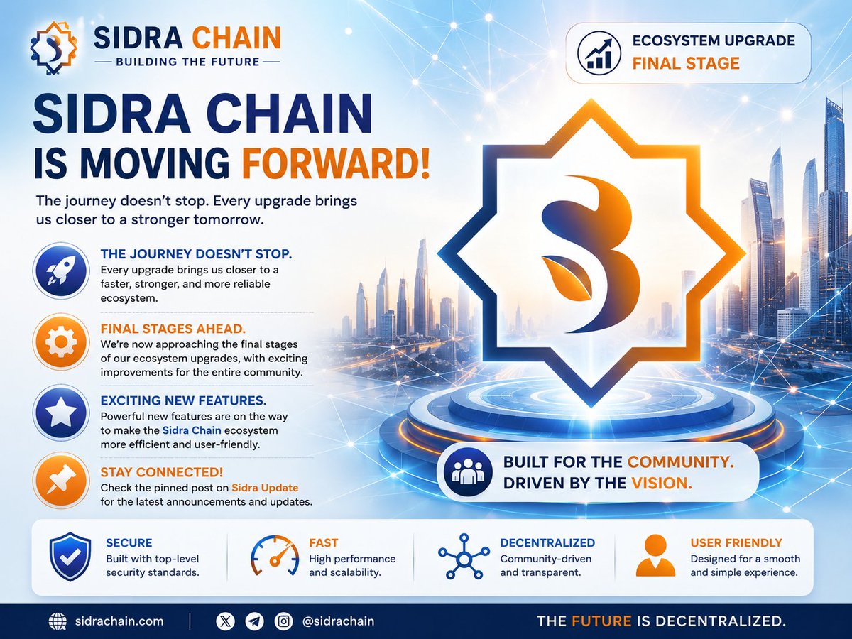 Sidra_adviser's tweet photo. 💥🚀 Sidra Chain is moving closer to a major milestone.

Final ecosystem upgrades are underway, bringing a faster, stronger, and more seamless experience for the entire community.

The future is loading... Stay tuned. 🔥

#SidraChain #Blockchain #Web3 https://t.co/SAAexescUC