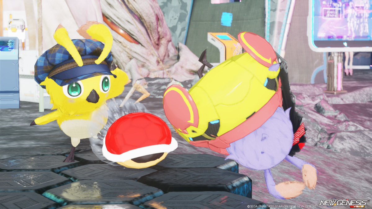 tcnt16277's tweet photo. マリカーあかこうらをラピフレきあさんに見せたら事故ったきゅ🚗🐥💦
 #PSO2NGS https://t.co/QhlSqmkR4X