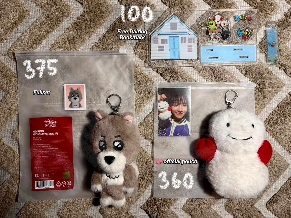 tomayyin's tweet photo. #1dsell wts aab bbnexdo

• plush keyring myngmyng v2 (fullset)
• plush keyring woonbaby v1 (🚫 official pouch)
• acrylic standee (free dalring bookmark)

📍bandung
✅ condi for serious buyer only
❌ excl packing fee https://t.co/RXp8LuY9BN