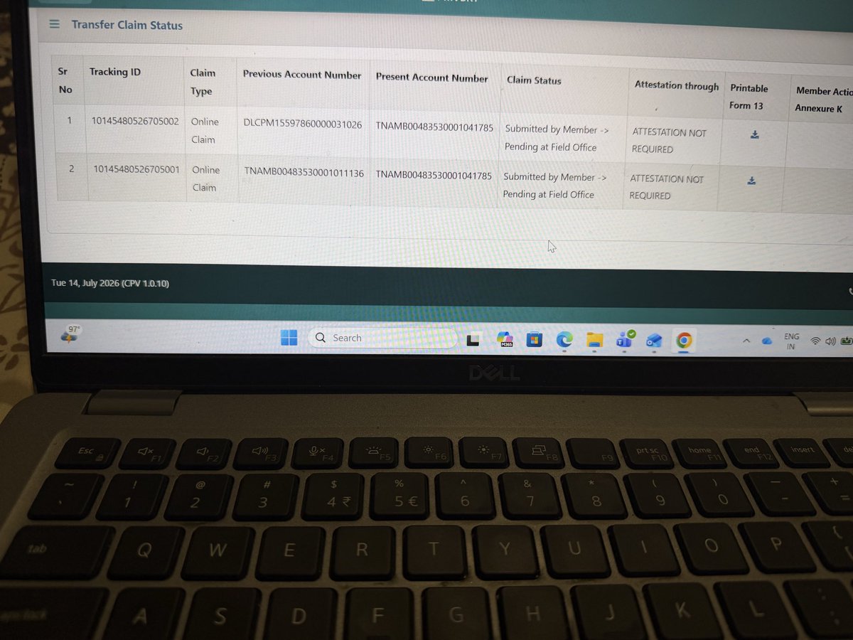 vyomvarshney1's tweet photo. @officialepfo i have raised the req to to transfer my two member ids into one on epfo website but it is still pending. can you please fast pace the process as i would then need to raise the req for claiming some amount as i need it urgently for construction of my home. https://t.co/Nq5JLD1CKh