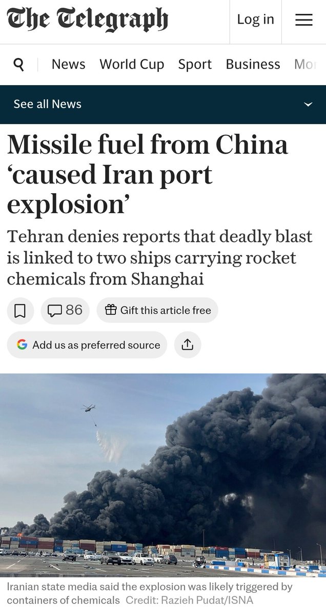 pegansslayer's tweet photo. @russeurope @pati_marins64 Do you just like to pat eachother on the back or you are so stupid as she is?

The fact that China is supplying Iran with missile fuel is well known and documented. https://t.co/AbebGK6IFt