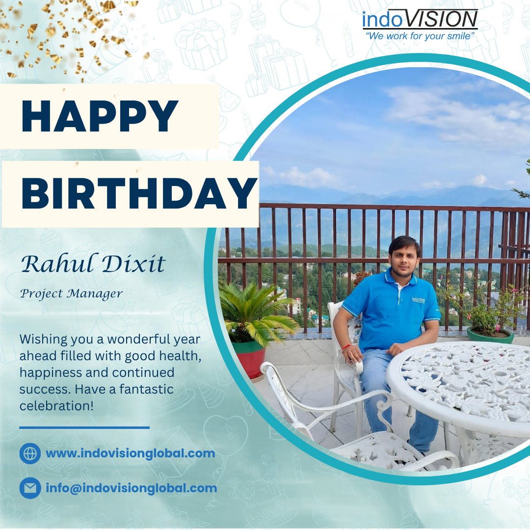 Indovision_S's tweet photo. 🎉 Happy Birthday to Anshu (Manager-Sales) and Rahul Dixit (Project Manager)! 🎂

Wishing you both good health, happiness, and continued success. Thank you for your dedication and valuable contributions to Indovision Services!

#HappyBirthday #TeamIndovision #IndovisionServices🎈 https://t.co/Tf2IlJjwfS