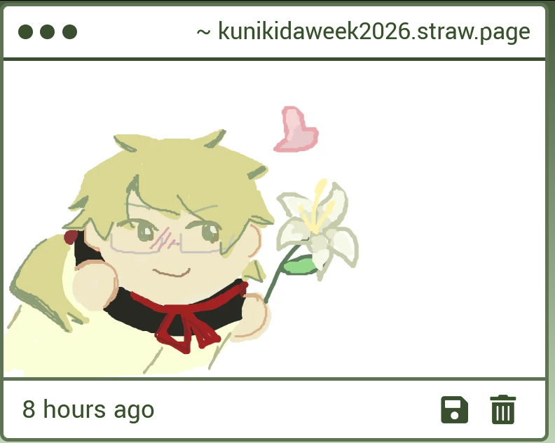 KnkdWeek's tweet photo. What an adorable KuniMochi holding a lily! <3 https://t.co/oCs0HlR4Yd