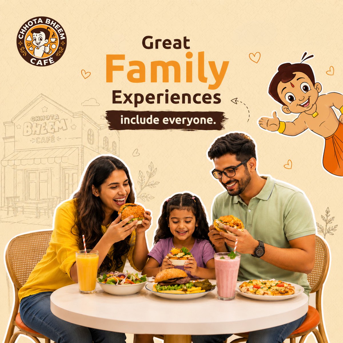 Chhotabheemcafe's tweet photo. The best family destinations are designed for everyone—not just the youngest visitors.

#FamilyExperience #FamilyTime #WeekendDestination #FamilyFun #Hospitality #ChhotaBheemCafe https://t.co/Wuh0UpiKgi