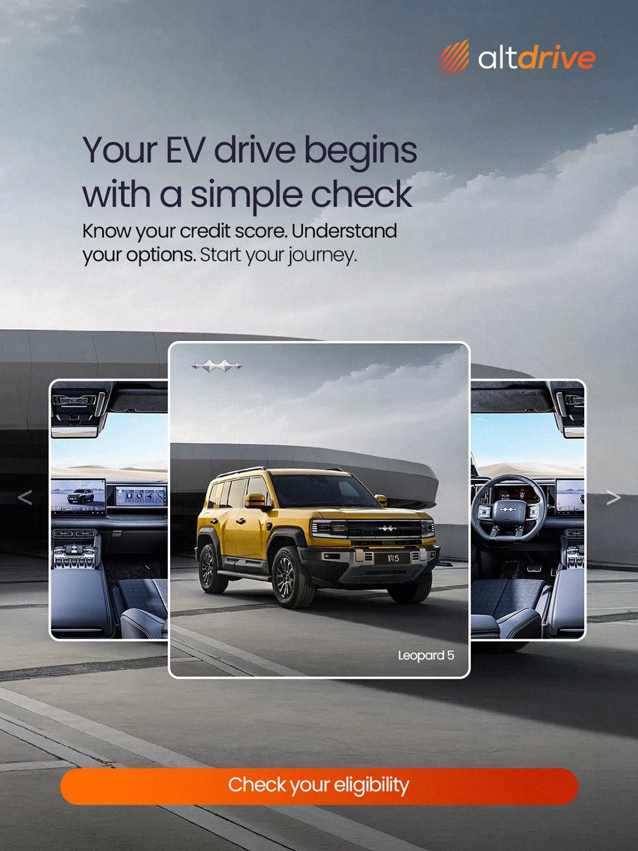altdriveng's tweet photo. You’ve found the EV you want, now let’s make it easy for you to get it.
A quick eligibility check is all it takes to see your financing options before you begin the full application.
Check your eligibility via https://t.co/xrXcnr8c1i
#AltDrive #electricvehicles #evfinancing https://t.co/24r8VeQKwp