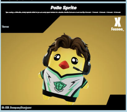 CLOWSY_'s tweet photo. @Pollofn6  has officially received his own sprite in fortnite 🔥 via @Fecooo_ https://t.co/fSxcqEnwPa