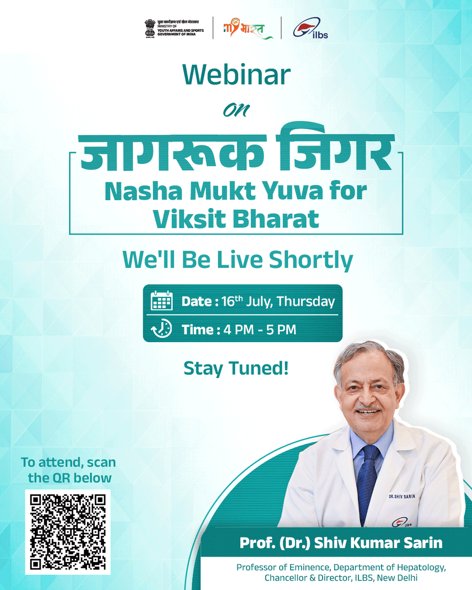 MYBharatHQ's tweet photo. We're going LIVE shortly! 🔴

Join the "जागरूक जिगर: Nasha Mukt Yuva for Viksit Bharat" webinar and gain expert insights on leading a healthier, addiction-free life.

Don't miss this opportunity!

Register now: https://t.co/afe8cJaKEV

#NashaMuktYuvaForViksitBharat https://t.co/aFnbrLmyJu