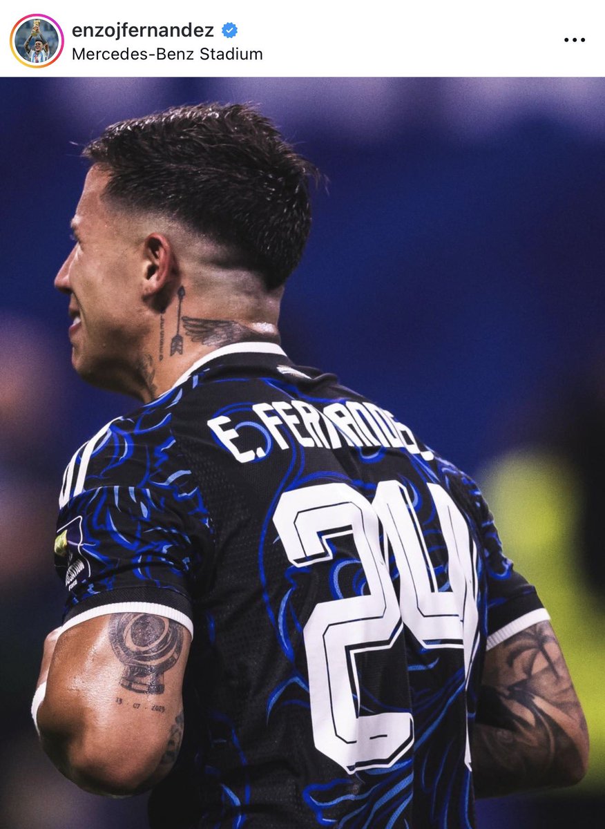 Elkrosmediahub's tweet photo. Oh! Didn’t know Enzo had the Club World Cup tattooed on his arm. 

Something to remember Chels for even if he leaves then😊😊 https://t.co/Xj2bx57gAZ