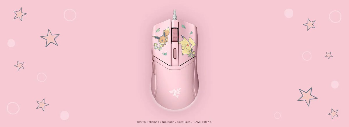 stufflistings's tweet photo. Razer just dropped a Pikachu and Eevee themed gaming setup.

Razer Kraken V4 X , Razer Ornata V3 X, Razer Cobra, Razer Gigantus V2.

The Razer Pikachu &amp; Eevee Collection... https://t.co/aiygc8kljc