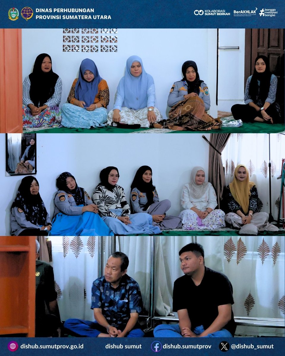 dishub_sumut's tweet photo. 🕌 Pengajian rutin bersama Ustadz H. Damri Tambunan, Kamis (16/07/2026), di Musholah Lantai 2 Kantor Dishub Sumut.

Kegiatan ini menjadi ikhtiar untuk memperkuat keimanan, mempererat silaturahmi, serta meningkatkan integritas dan semangat pelayanan kepada masyarakat.
#InfoDishub https://t.co/tAQjMNzuu2