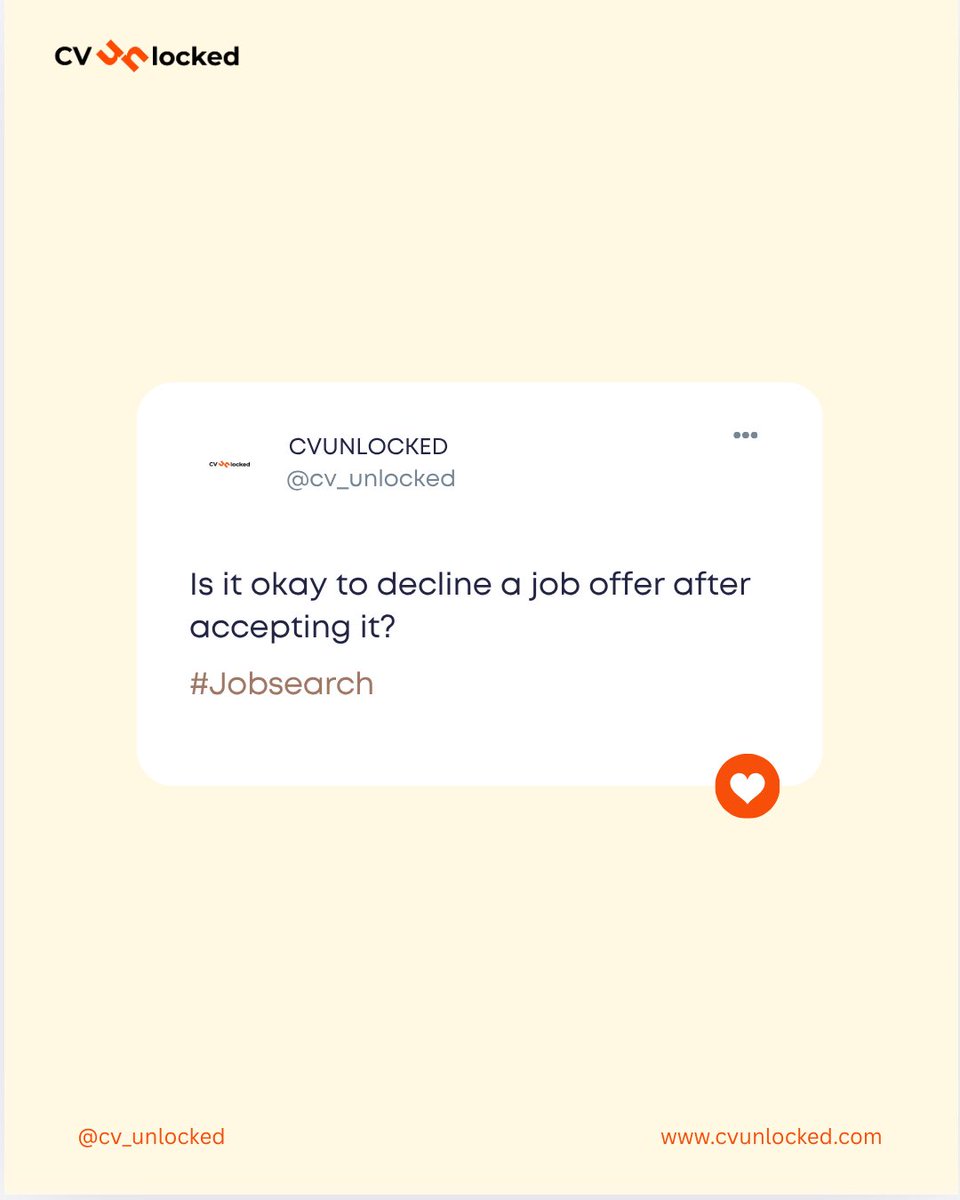 cv_unlocked's tweet photo. Your career is built on the decisions you make, not just the opportunities you receive.

Some choices require thinking beyond the moment. What’s your take? 
#CVUnlocked #CareerGrowth #Jobsearch https://t.co/R6yRIDaNHd