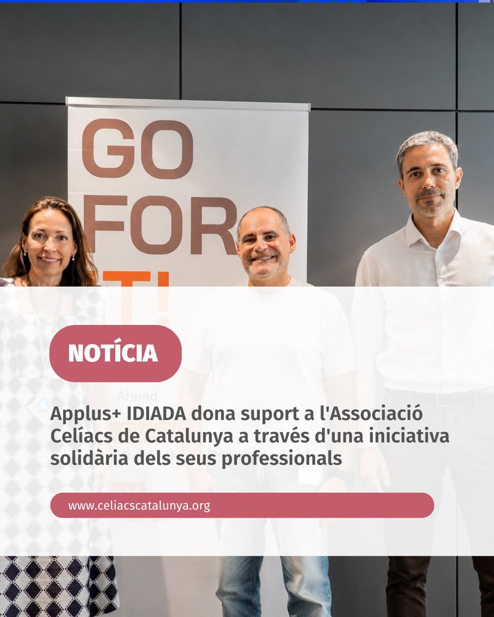 celiacscat's tweet photo. 💚 Volem agrair a @ApplusIDIADA i a l'equip de professionals que ha decidit destinar el premi del seu programa intern de reconeixement a l'Associació Celíacs de Catalunya (1.500 €).

🔗 Enllaç de la notícia: https://t.co/f7koymTc9Z https://t.co/kokZ3CcCe5