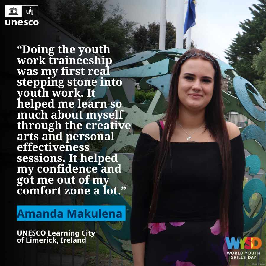 UIL's tweet photo. In the context of #WorldYouthSkillsDay, Amanda and Jamie show how #lifelonglearning in the UNESCO Learning City of Limerick is helping young people build confidence, leadership skills and new opportunities to strengthen their communities.

Learn more🔗 https://t.co/slbtxkjHCj https://t.co/nkrvOaZvoe
