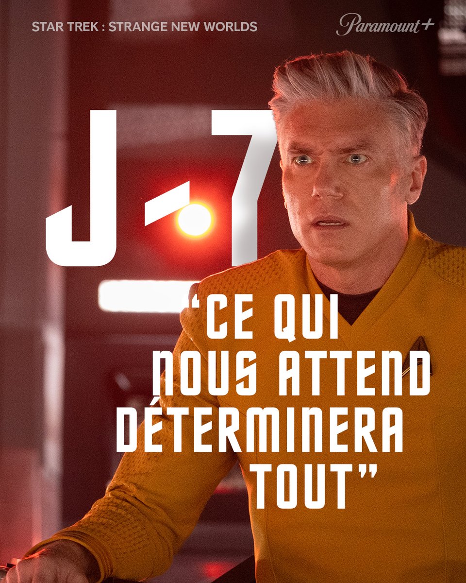 ParamountPlusFR's tweet photo. De nouveaux mondes les attendent.

#StarTrek #StrangeNewWorlds, c’est dispo le 23 juillet. https://t.co/uigmdOgGWk