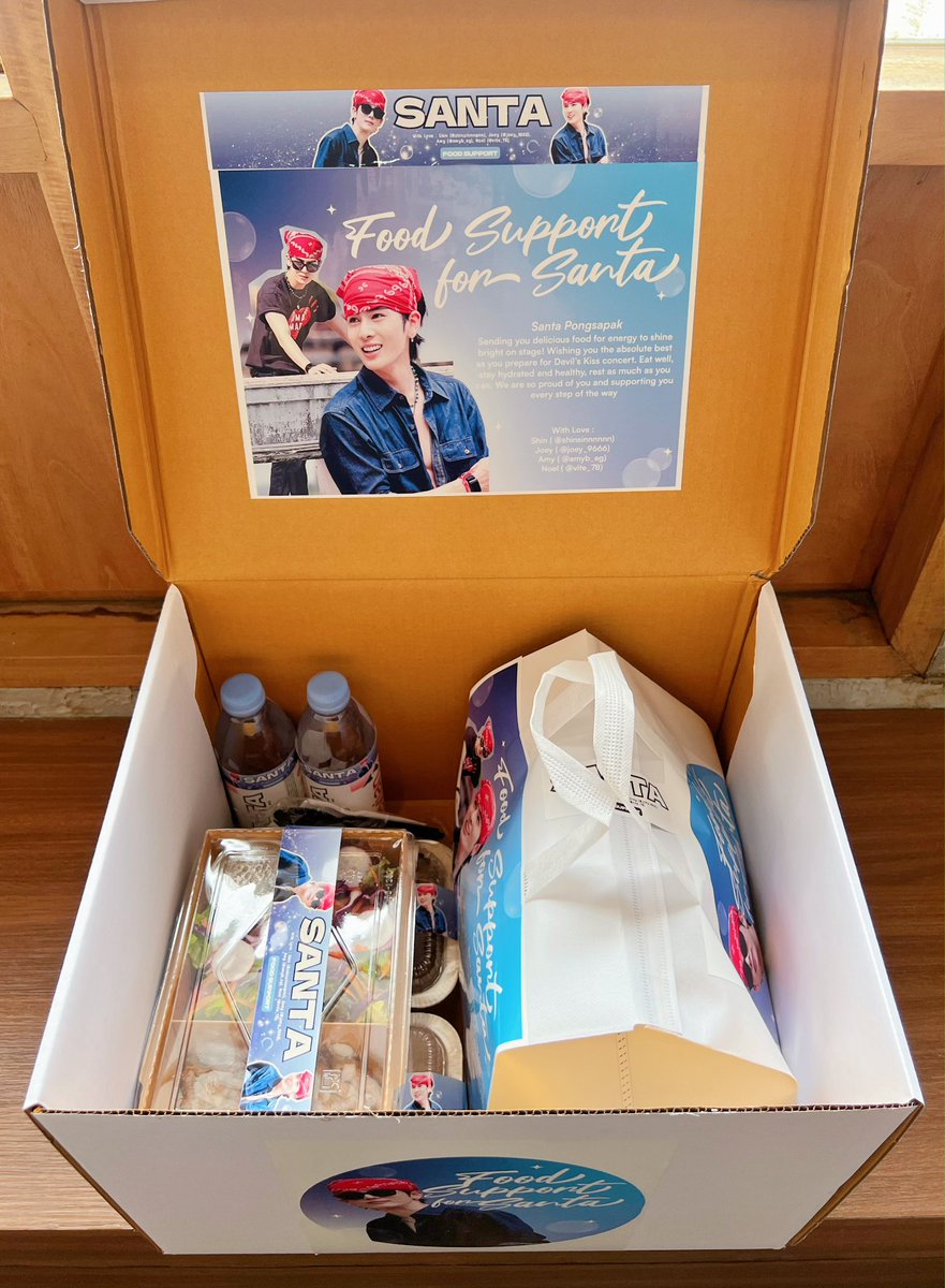 Shinsinnnnnn's tweet photo. We can't wait for our Special Day @Ppsanta "PerthSanta Devil Kiss Concert." But before the day coming, Today we’re sending over some food to keep your energy up—enjoy the feast, Teng Beb ! 

Thanks for coordinating @SantaOfficialTH

Food Love From @Shinsinnnnnnn @joey_9666 @amyb_eg @Vite_78 

#PerthSantaConcert
#FeastforSantapp #Santapp
