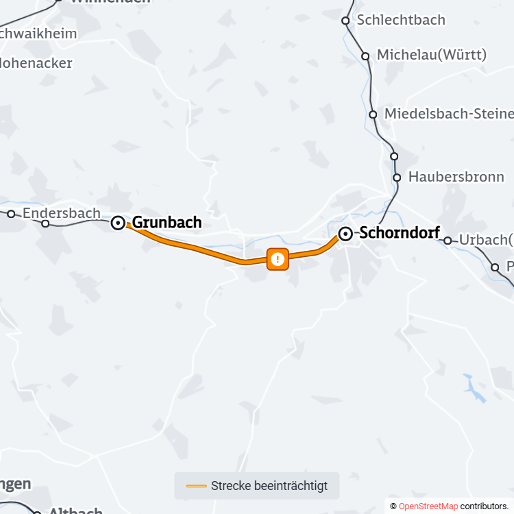 SBahn_Stuttgart's tweet photo. ⚠️Defekte Weiche zwischen #Grunbach &amp; #Schorndorf

Es kommt zu Verspätungen und Ausfällen auf der #S2

Bitte prüft eure Fahrt online vor Reiseantritt

Updates folgen https://t.co/NZQluCEYZZ