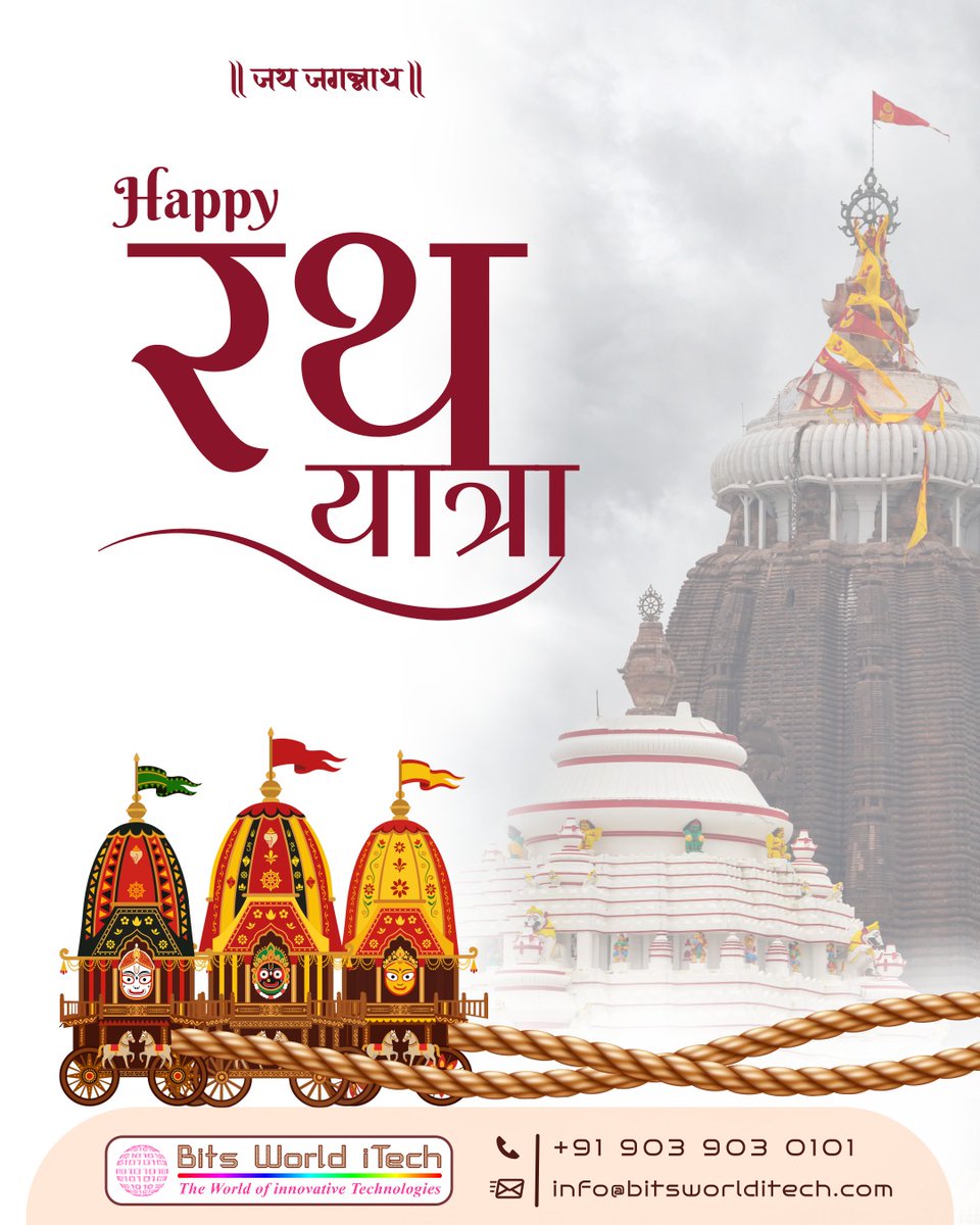 BitsWorldiTech's tweet photo. Let faith be the true force that moves life's chariot. Wishing you and your family a blessed and prosperous Rath Yatra! 🐚🚩🪷🙏🏻😇

#HappyRathYatra

#Technology #WebsiteDesign #SEO #DigitalMarketing https://t.co/p5dtYLiUjv