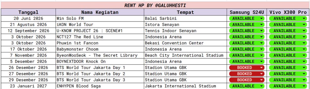 galuhhesti's tweet photo. OPEN RENT HP

📱 VIVO X300 PRO 🆕 dan SAMSUNG S24U

📍 Jakarta 🇮🇩
💌 DM for details (MENTION AFTER DM)
— Ketersediaan slot, cek foto yaa ⬇️

t. wtr want to rent sewa samsung fancam konser concert fanmeet jkt https://t.co/2kAAWtU2Pk