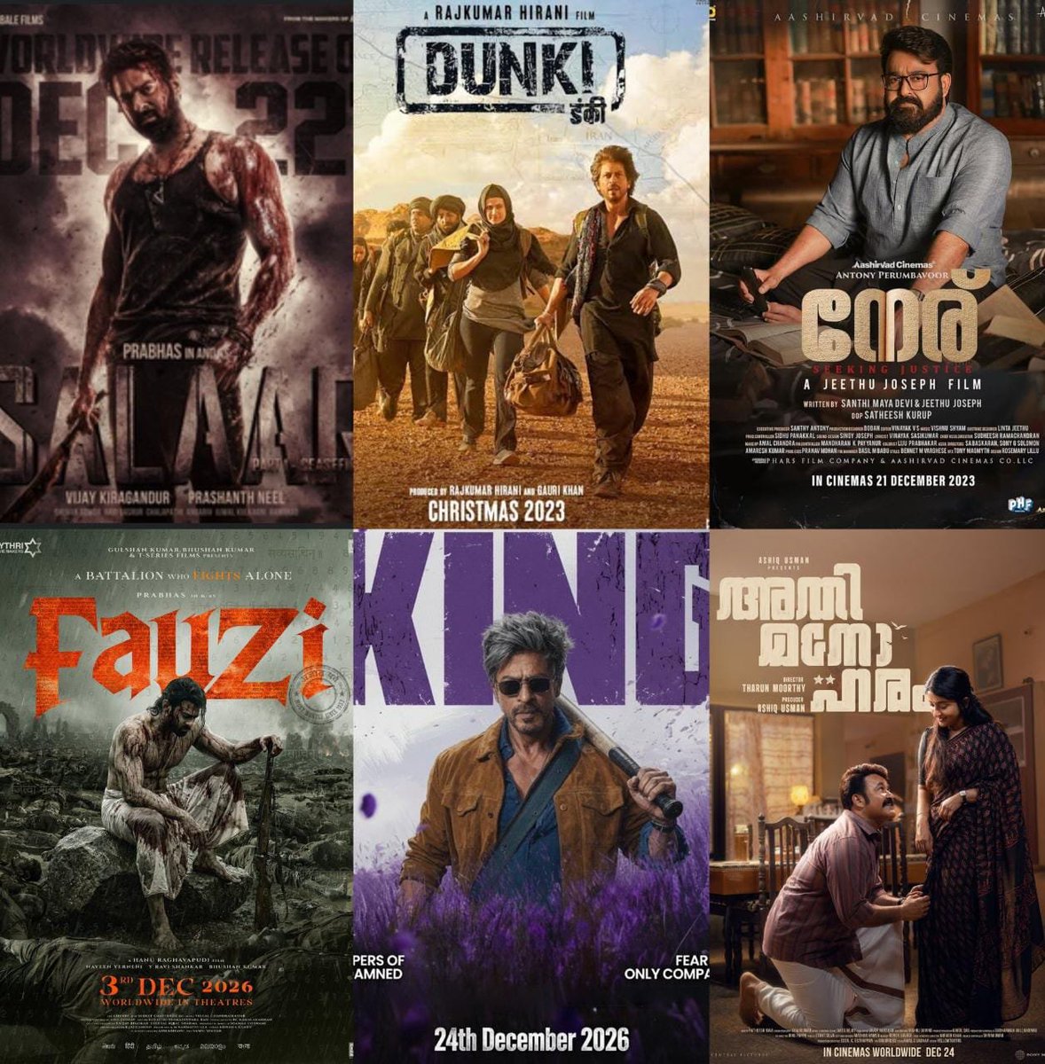 BENKMATHEW's tweet photo. 2023 December × 2026 December. 😎🔥

#Mohanlal x #SRK x #Prabhas 

#Athimanoharam #Fauzi #King https://t.co/gSjJS0YkiW