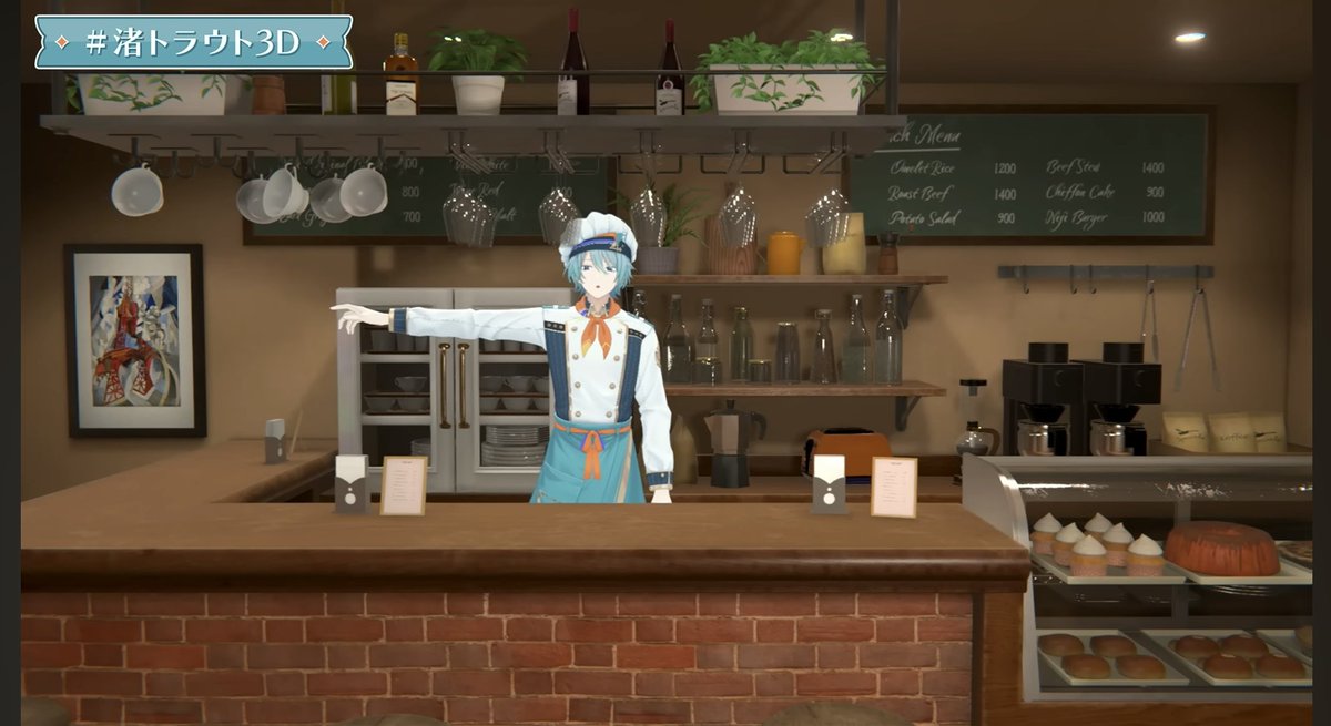 3eg30901's tweet photo. トラウトの3Dお披露目スクショ見返してたら、『お手洗いの場所を教えてくれる店員』で笑った https://t.co/YtXKNmsL5O