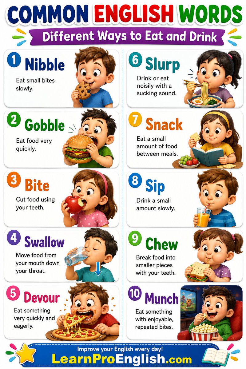 englearner23's tweet photo. Don't Just Say "Eat" and "Drink"

https://t.co/si3U5IUhVy

#English #LearnEnglish https://t.co/AjRacDYKDH